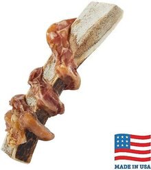 Bones & Chews Made in USA Bully Wrapped Elk Antler Split, 6", bundle of 6