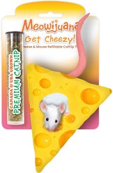 Meowijuana Get Cheesy Mouse & Cheese Refillable Plush Cat Toy with Catnip