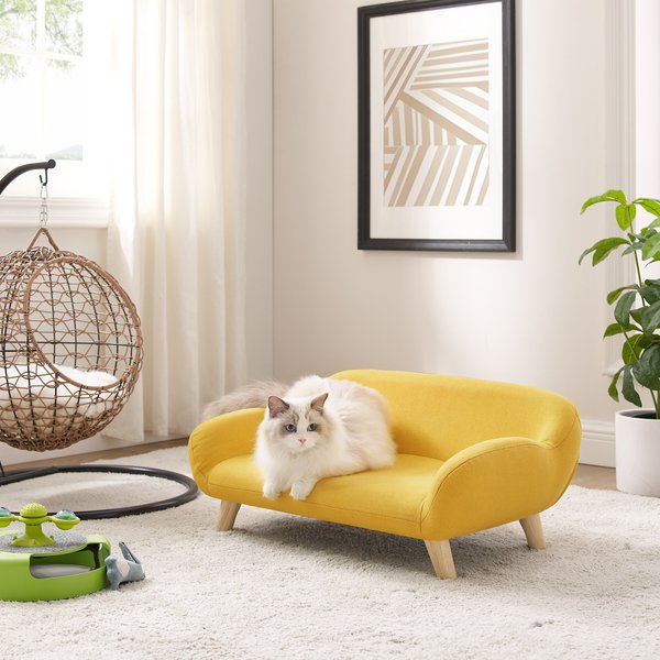 Sam's Pets Akkeri Plush Dog Couch, Yellow slide 1 of 9