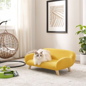 Sam's Pets Akkeri Plush Dog Couch, Yellow