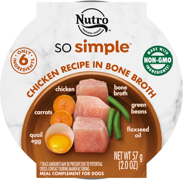 Nutro So Simple Meal Complement Chicken Recipe in Bone Broth Grain Free Adult Wet Dog Food Topper