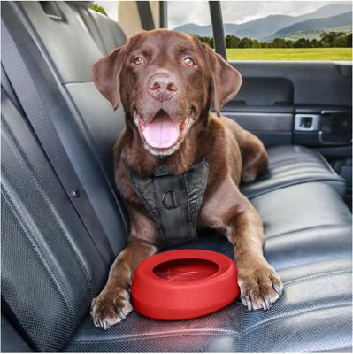 Show full view: Kurgo Splash Free Wander Dog Water Bowl, Red, 24-oz slide 5 of 11