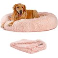 Best Friends by Sheri The Original Calming Donut Cat & Dog Bed & Throw Blanket, Cotton Candy, X-Large