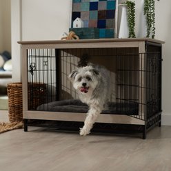 Frisco Easy Set-Up Wood Furniture Style Dog Crates, Grey, 35-in