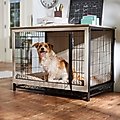 Frisco Easy Set-Up Wood Furniture Style Dog Crates, Grey, Med/Large