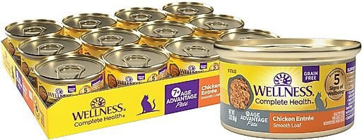 Wellness Complete Health Age Advantage Chicken Pate Wet Cat Food, 3-oz, 24 count