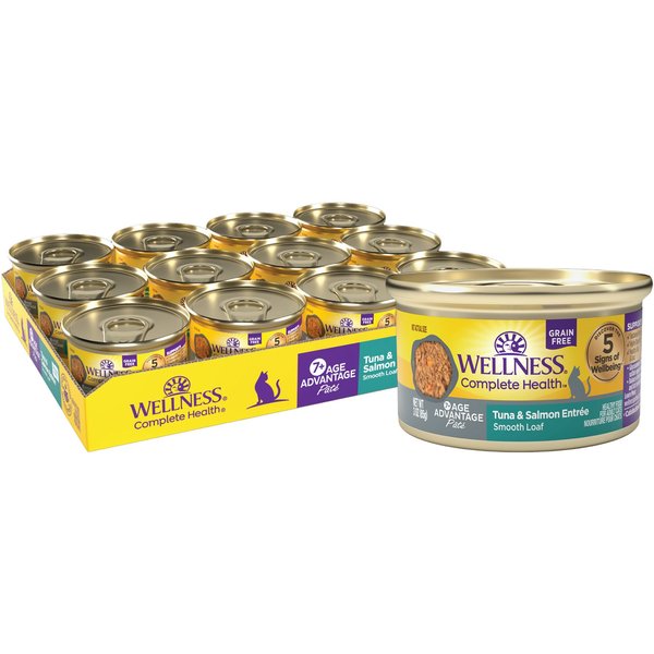 WELLNESS Complete Health Age Advantage Tuna & Salmon Pate Wet Cat Food ...