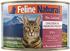 Feline Natural Chicken & Venison Feast Grain-Free Canned Cat Food, 6-oz, case of 12