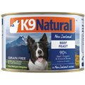 K9 Natural Grass-Fed Beef Feast Grain-Free Canned Dog Food, 6-oz, case of 12