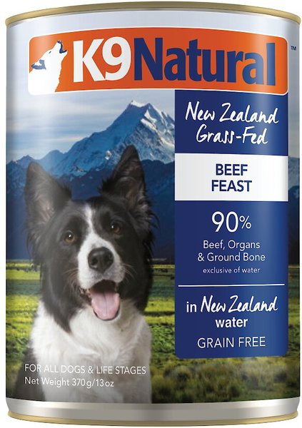 K9 Natural Grass-Fed Beef Feast Grain-Free Canned Dog Food, 13-oz, case of 12 slide 1 of 10