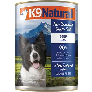 K9 Natural Grass-Fed Beef Feast Grain-Free Canned Dog Food, 13-oz, case of 12