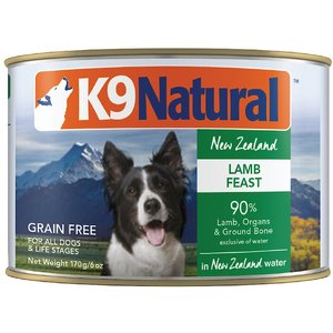 K9 Natural Grass-Fed Lamb Feast Grain-Free Canned Dog Food, 6-oz, case of 12