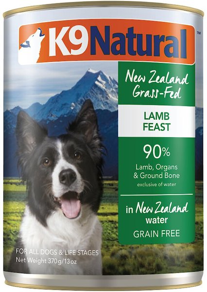 K9 Natural Grass-Fed Lamb Feast Grain-Free Canned Dog Food, 13-oz, case of 12 slide 1 of 10