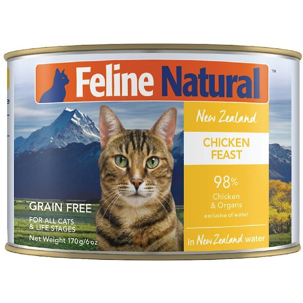 FELINE NATURAL Chicken Lamb Feast Grain Free Canned Cat Food 6