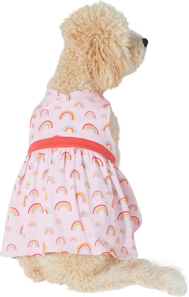 All Good Things Rainbow Print Crossover Dog Dress, Pink, Small slide 1 of 4