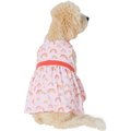 All Good Things Rainbow Print Crossover Dog Dress, Pink, Small