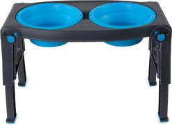 Dexas Popware for Pets Polypropylene Adjustable Height Dog & Cat Feeder, 4-cups