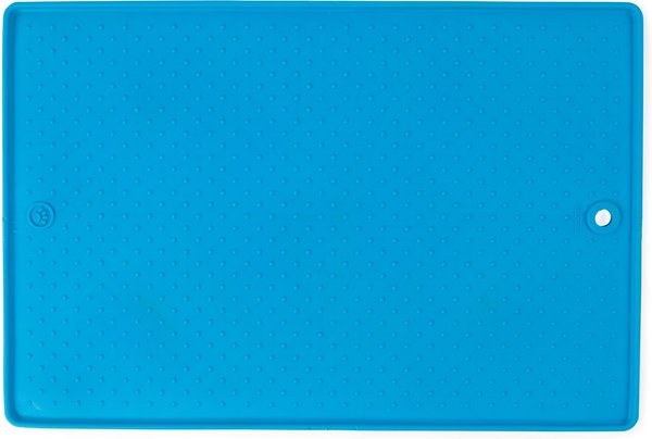 Dexas Rubber Grippmat Dog Bowl, Pro Blue, 23.5x17-in slide 1 of 2