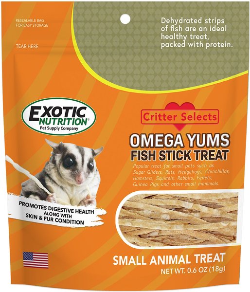 Exotic Nutrition Critter Selects Omega Yum Small Pet Fish Sticks, 0.6-oz bag slide 1 of 6