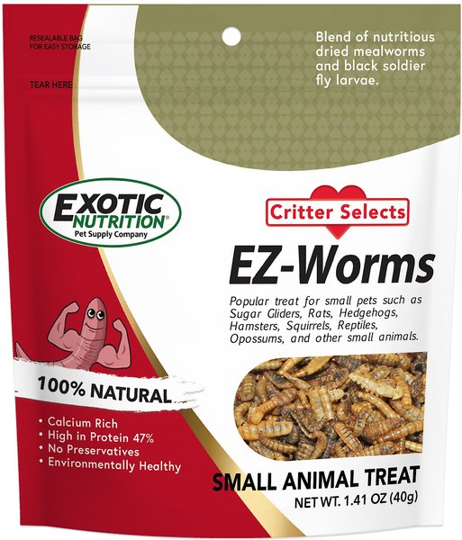 EXOTIC NUTRITION Critter Selects EZ Small Pet Worm Treat 1.41 oz