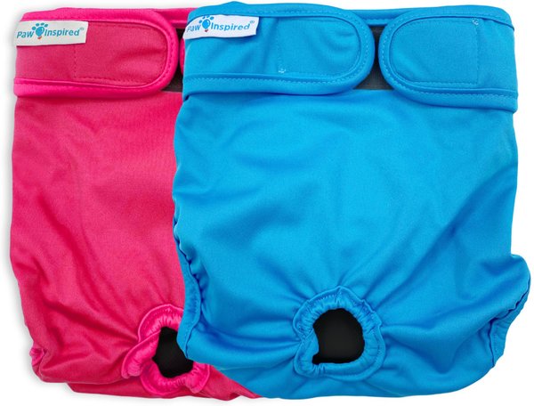 Paw Inspired Washable Female Dog Diaper, Variety Pack, Black Lining, Large, 2 count slide 1 of 9