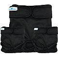 Paw Inspired Washable Female Dog Diaper, Black, Black Lining, X-Small, 3 count