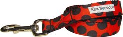 Bark Boutique Polka Dots Standard Dog Leash, 5-ft long, Red/Black