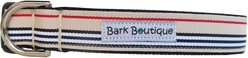 Bark Boutique London City Stripe Standard Dog Collar, Medium: 10 to 17-in neck, 1-in wide