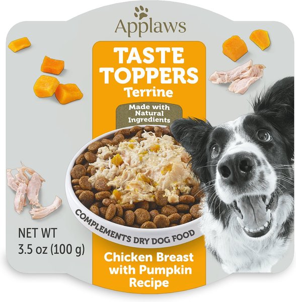 Applaws Taste Toppers Pot Chicken & Pumpkin Terrine Wet Dog Food Topper, 3.53-oz can, case of 6 slide 1 of 6