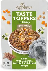 Applaws Taste Toppers Lamb, Carrot, Courgette & Chickpeas in Gravy Wet Dog Food Topper, 3-oz pouch, case of 12