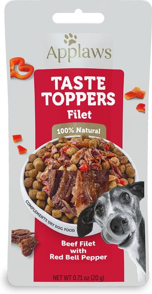 Applaws Taste Toppers Beef Red Pepper Fillet Wet Dog Food Topper 0.71 oz pouch case of 12