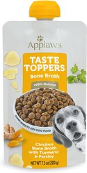 Applaws Taste Toppers Spout Chicken Bone Broth with Turmeric & Parsley Wet Dog Food Topper, 7.1-oz pouch, case of 6