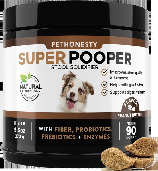 PetHonesty Super Pooper Peanut Butter Flavored Soft Chews Digestive Dog Supplement, 90 count slide 1 of 6