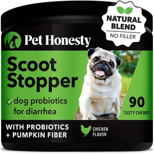 PetHonesty Scoot Stopper Chicken Flavored Soft Chews Digestive Dog Supplement, 90 count