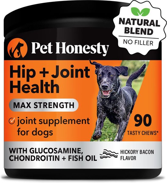PetHonesty Joint Support+ Hickory Bacon Flavored Soft Chews Hip + Joint Dog Supplement, 90 count slide 1 of 9