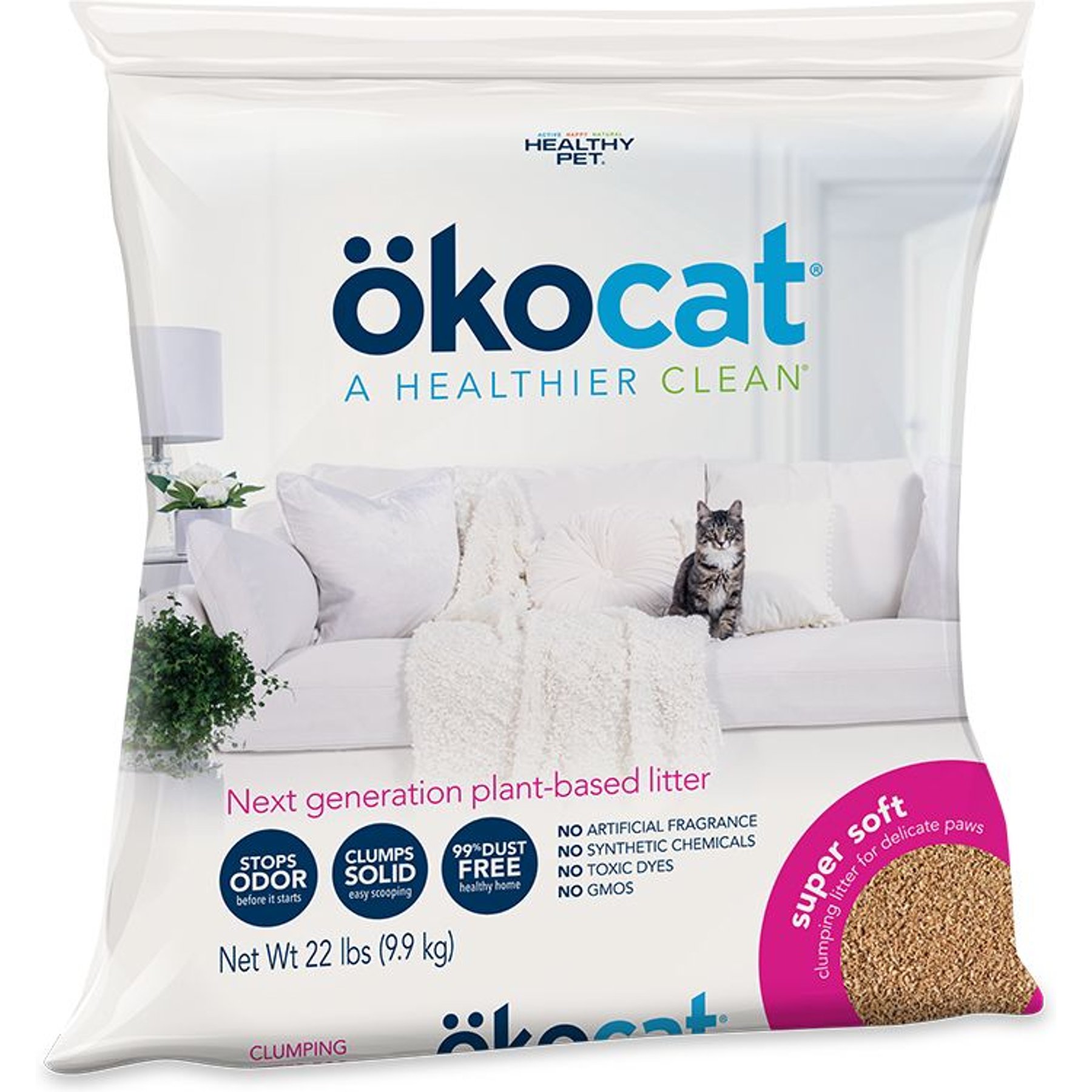 OKOCAT Super Soft Clumping Wood Unscented Cat Litter 15.8 lb bag Chewy