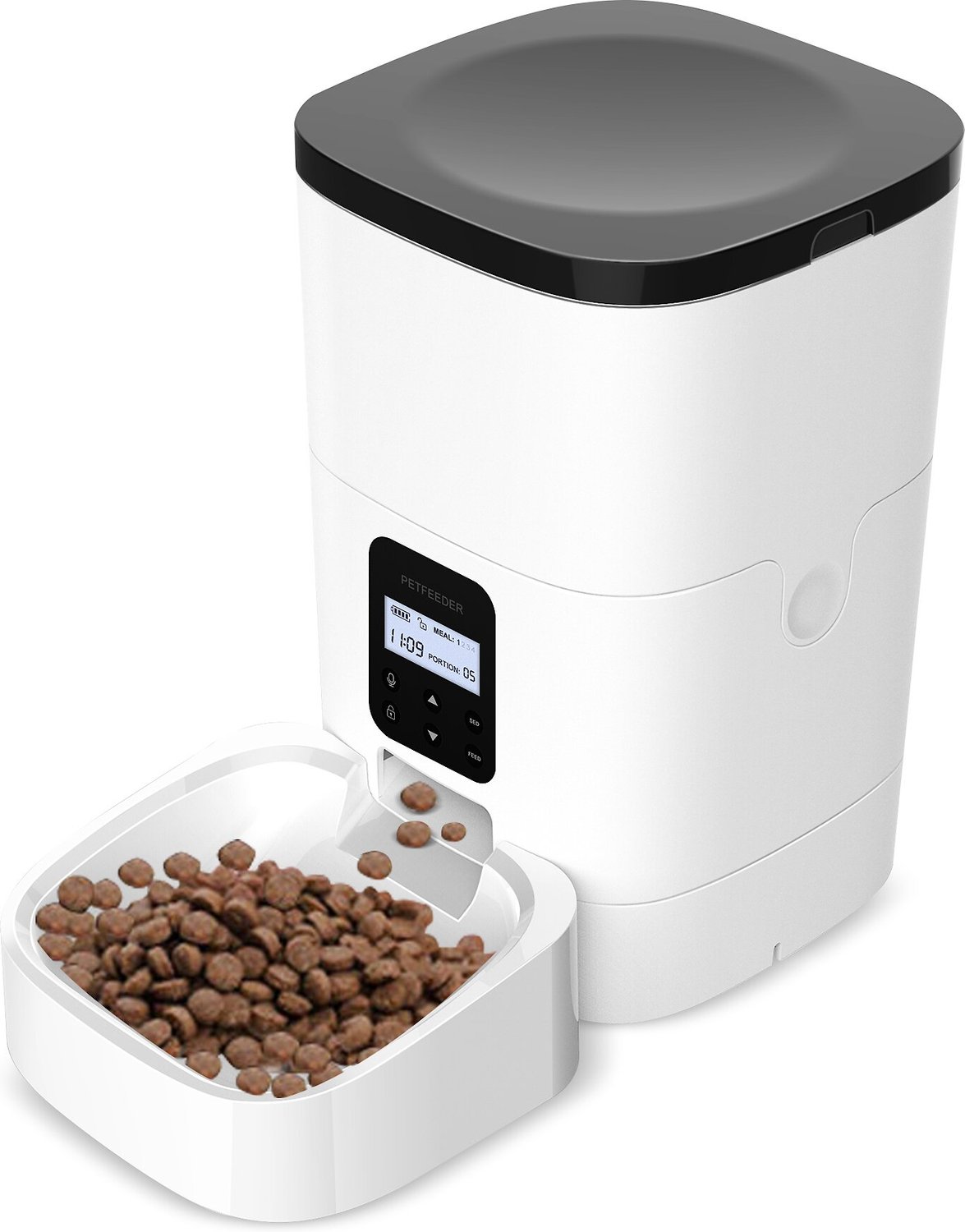 Petdiary Automatic Dog & Cat Feeder, White, Medium