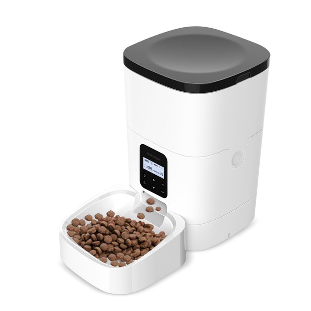 PETDIARY Automatic Dog & Cat Feeder, White, Medium