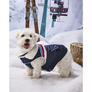Hotel Doggy Sherpa Lining Dog Puffer Vest, Insignia Blue, Small