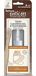 TropiClean Enticers Peanut Butter & Honey Flavor Large Dog Dental Kit, 2-oz tube