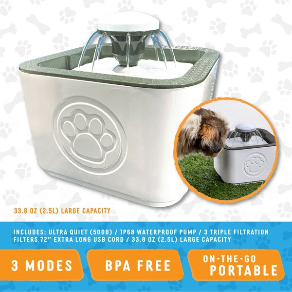 PawPerfect Cat & Dog Water Fountain, White slide 1 of 6