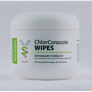 Vet Basics Chlorconazole Dog & Cat Wipes, 60 count