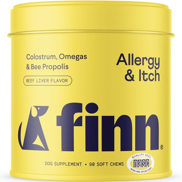 Finn Allergy & Itch Beef Liver Flavored Soft Chew Allergy Supplement for Dogs, 90 count slide 1 of 9