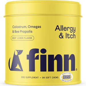 Finn Allergy & Itch Beef Liver Flavored Soft Chew Allergy Supplement for Dogs, 90 count