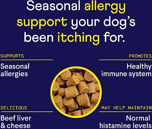 Finn Allergy & Itch Beef Liver Flavored Soft Chew Allergy Supplement for Dogs, 90 count