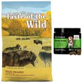 PetHonesty GrassGreen Duck Flavored Soft Chew Digestive & Lawn Protection Supplement for Dogs + Taste of the Wild High Prairie Grain-Free Dry Food