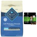 PetHonesty GrassGreen Duck Flavored Soft Chew Digestive & Lawn Protection Supplement for Dogs + Blue Buffalo Life Protection Formula Adult Chicken & Brown Rice Recipe Dry Food