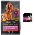 PetHonesty 10-for-1 Chicken Flavored Soft Chews Multivitamin for Dogs + Purina Pro Plan Adult Sensitive Skin & Stomach Salmon & Rice Formula Dry Food