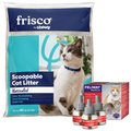 Feliway MultiCat Calming Diffuser Refill for Cats, 3 count + Frisco Multi-Cat Unscented Clumping Clay Litter