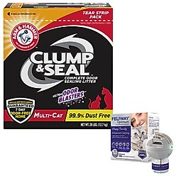 Feliway Optimum Enhanced Calming Pheromone Cat Diffuser Kit + Arm & Hammer Litter Clump & Seal Multi-Cat Scented Clumping Clay Litter slide 1 of 9